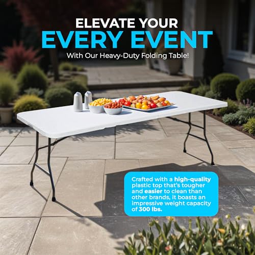 4ft White Plastic Folding Table J56351