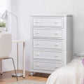 White Painted Solid Wood 5-Drawer Chest B762899