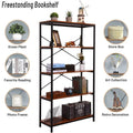 5-Tier Wood and Metal Bookshelf Y4792