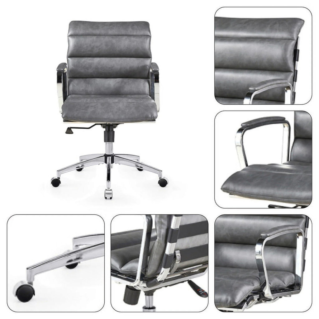 Antique Gray Metal Office Chair G9221