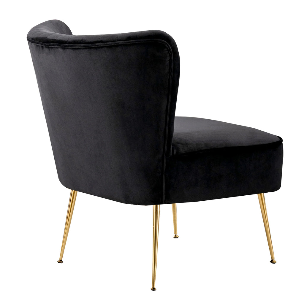 Black Tufted Velvet Accent Chair T16650