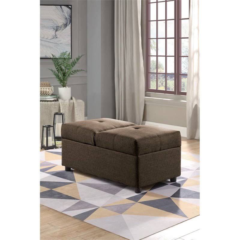Wood Storage Ottoman with Chair in Brown U786636