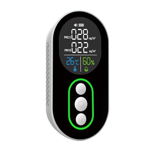 Air Quality Monitor, Pm2.5 & Pm10 Particle Detector, Temperature and Humidity Display Q265005