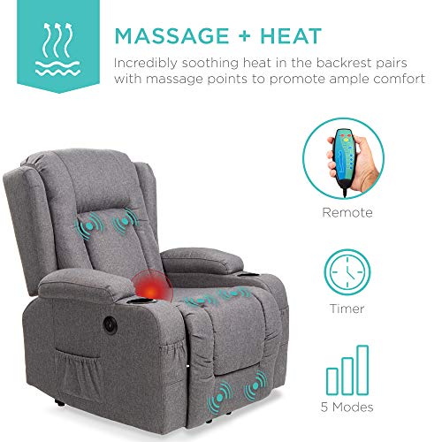 Black Linen Power Lift Recliner Chair B3470