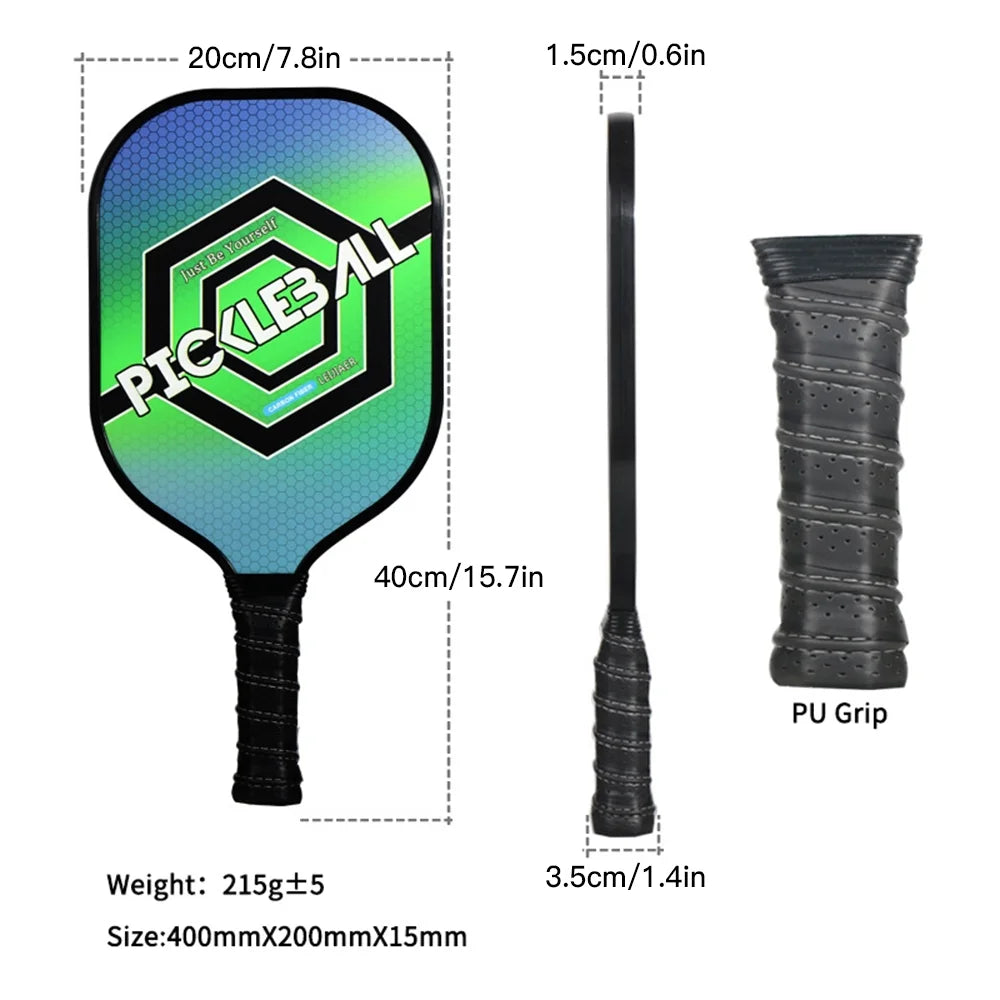 Carbon Fiber Pickleball Paddle and Ball Set A68657