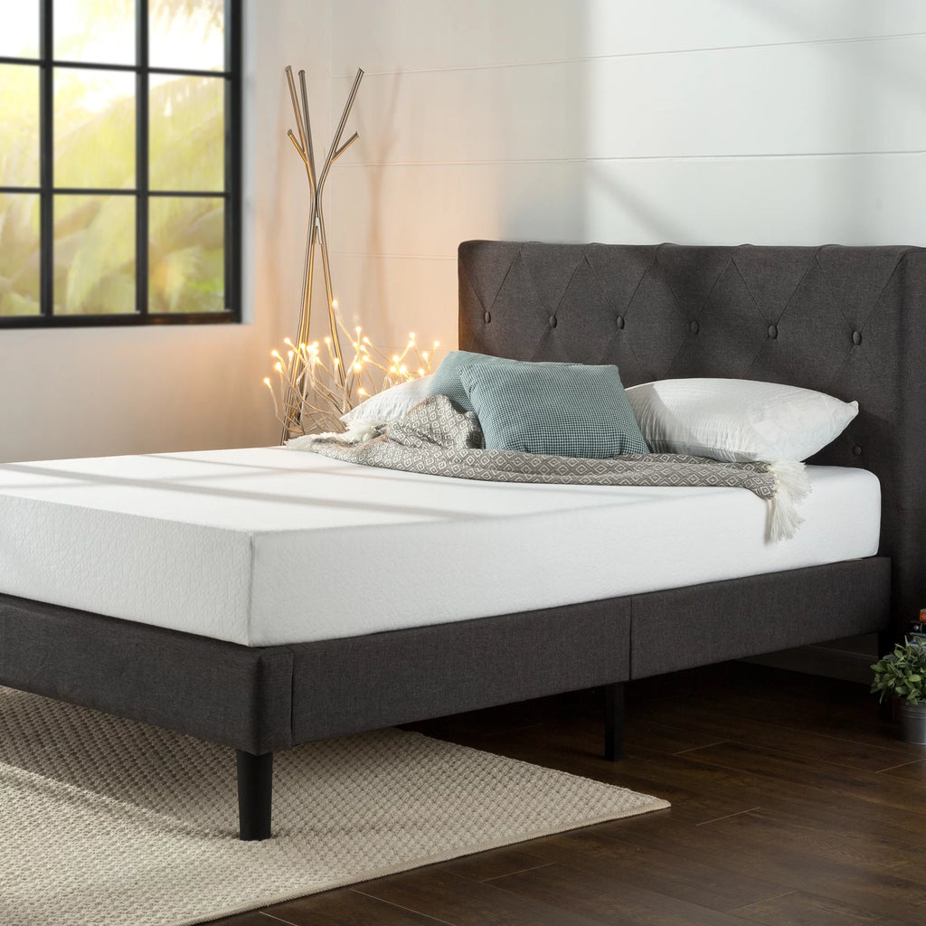 Dark Grey Upholstered Platform Bed M666