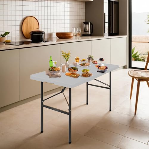 4ft White Plastic Folding Table J56351