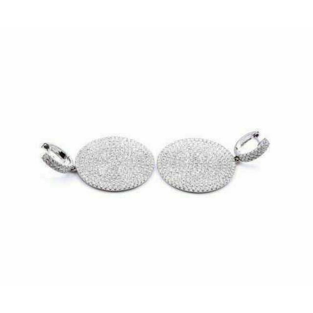 14K White Gold Round Drop Earring N789359
