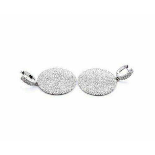 14K White Gold Round Drop Earring N789359