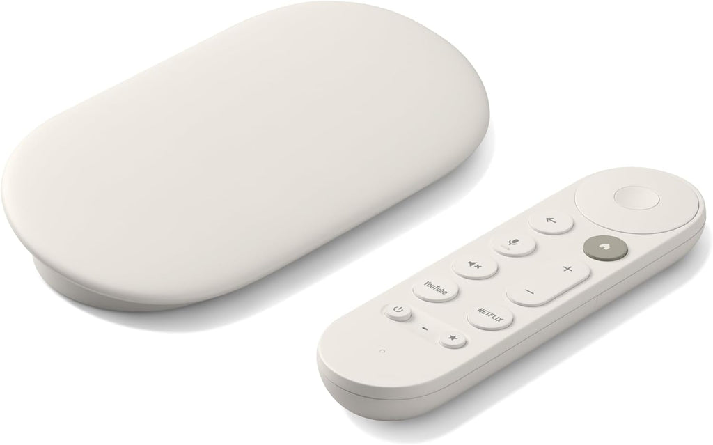 Porcelain 4K Google TV Streamer with Voice Search Remote J4217