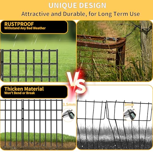 25 Pack 17in No Dig Rustproof Metal Garden Fence H190702