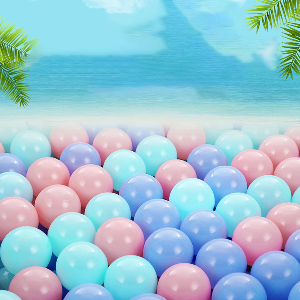 100Pcs Crush Proof Plastic Ball Pit Balls Mixed Colors B871464