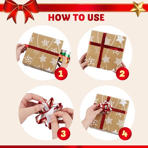 50 PCS Christmas Bows and Gift Ribbons with Curling Ribbons A65803