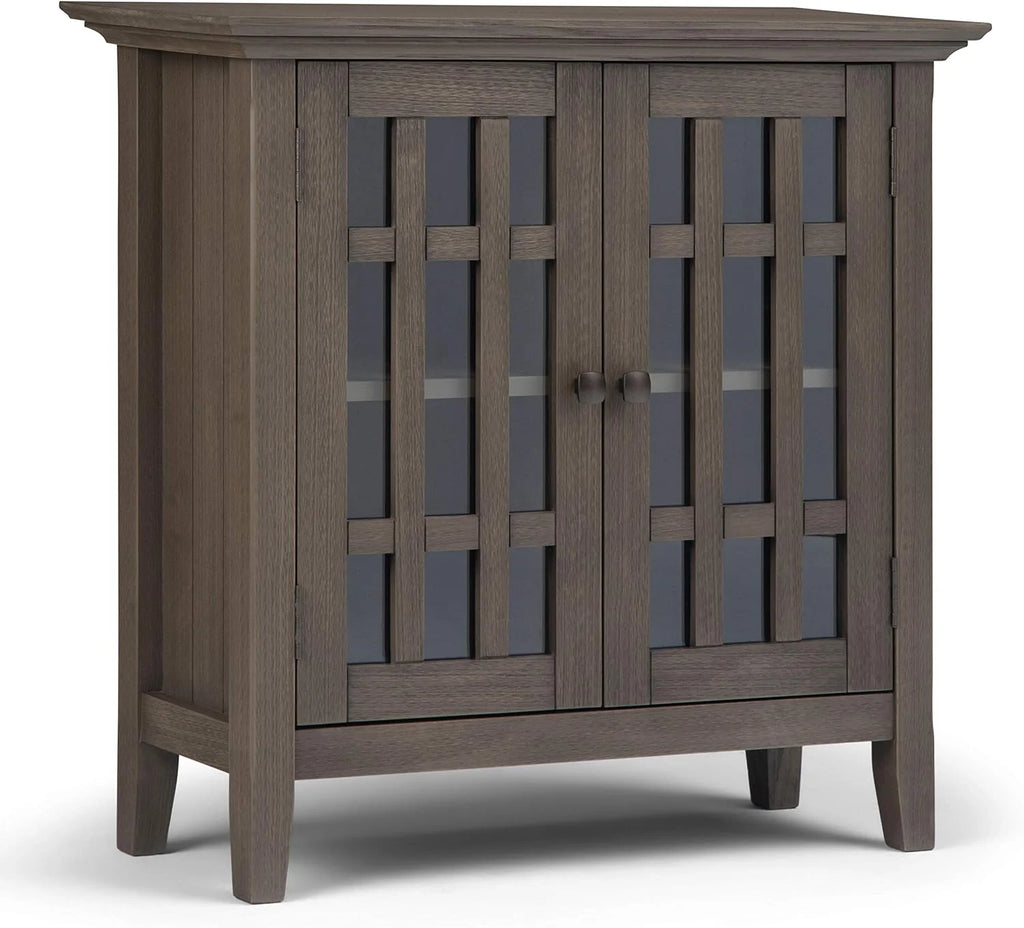 32 inch Wide Low Storage Media Cabinet with 2 Tempered Glass Doors S6334