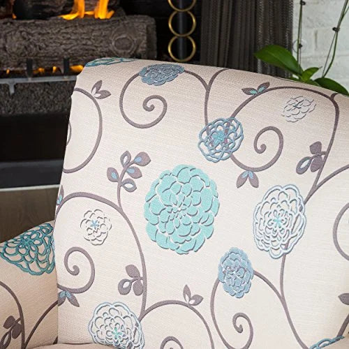 Blue Floral Club Chair B11455