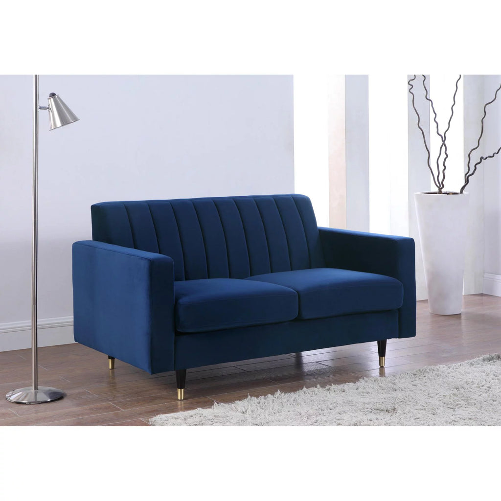 Gray Velvet Loveseat R6133