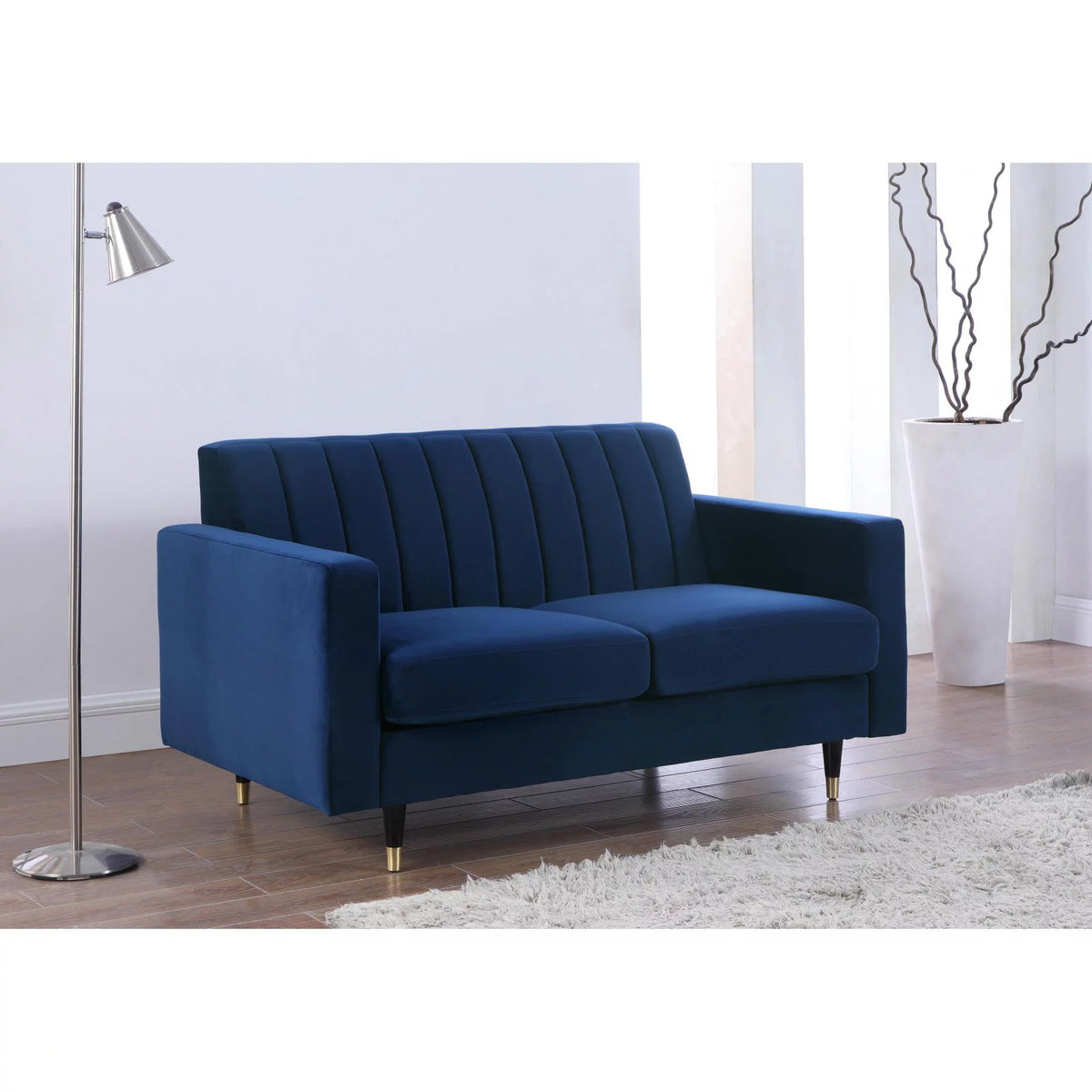 Gray Velvet Loveseat R6133