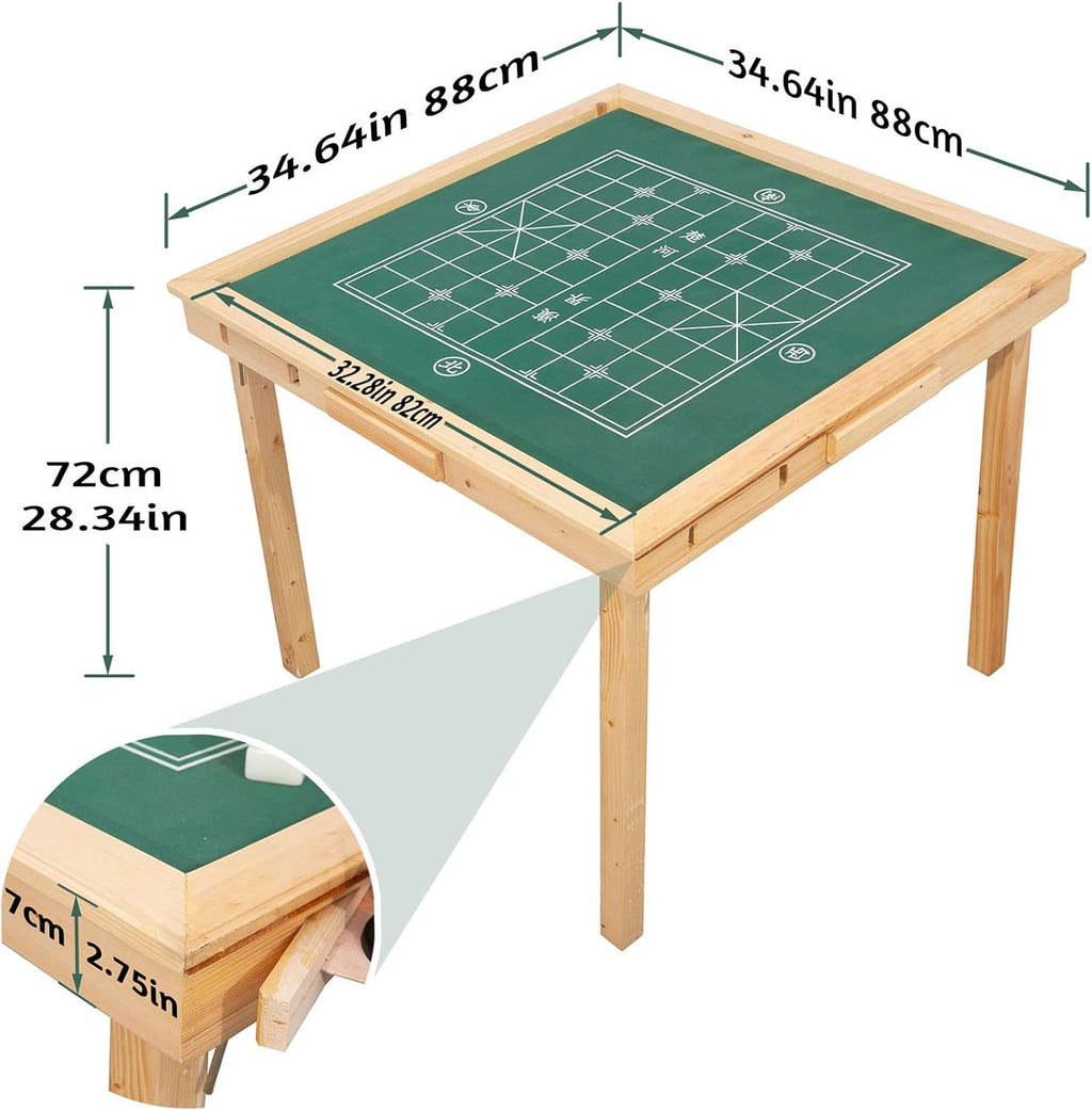 Folding Card Table with Plush Top and 4 Drawer G981