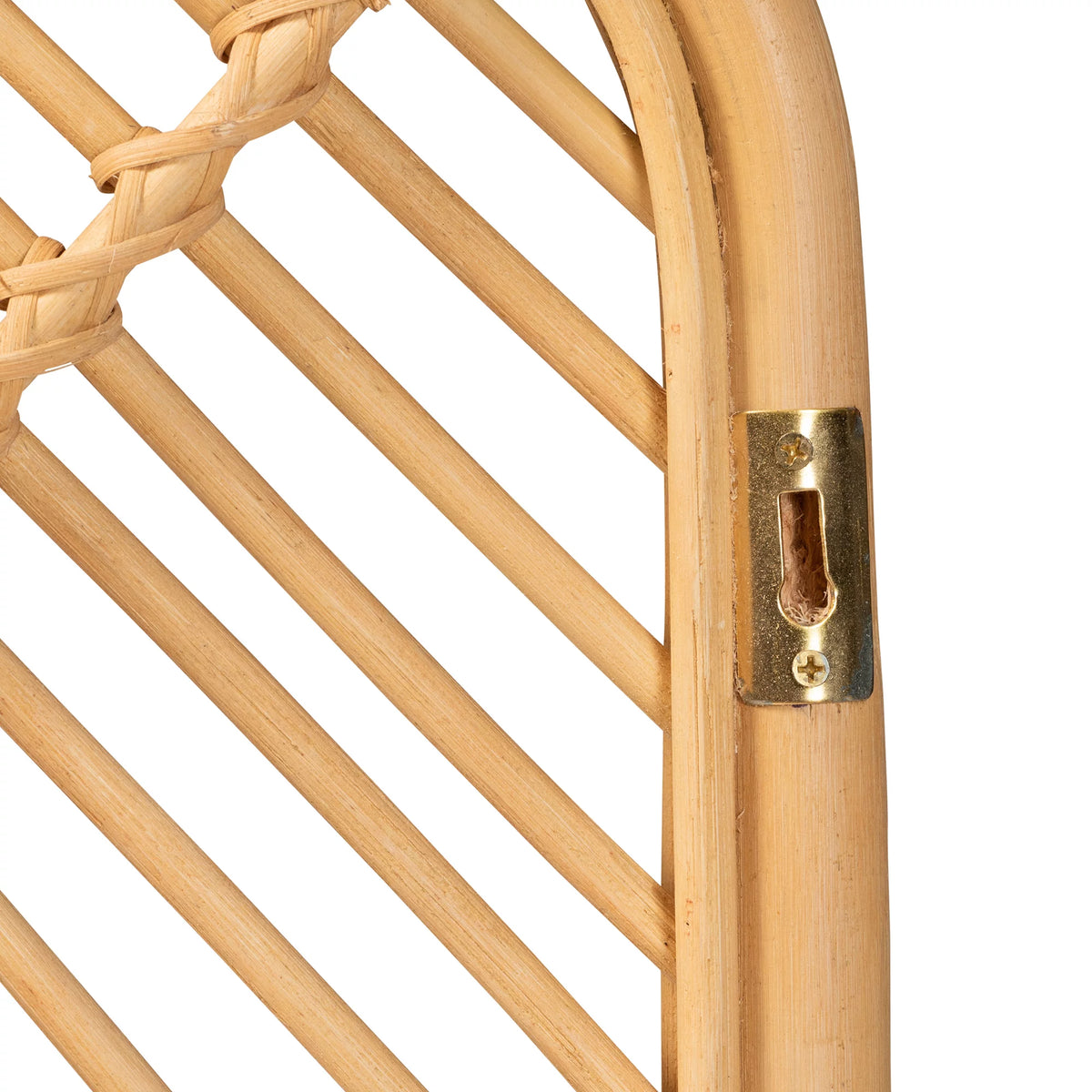 Natural Brown Rattan Queen Size Wall-Mount Headboard B51656
