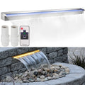 Stainless Steel Pool Waterfall with LED Strip Light T4365
