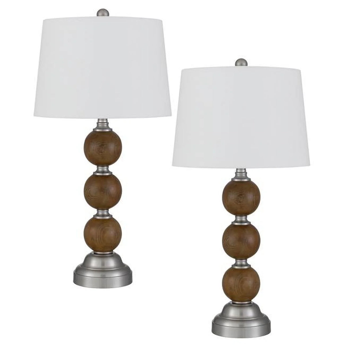 Resin Table Lamp with Fabric Shade, Set of 2 V28847