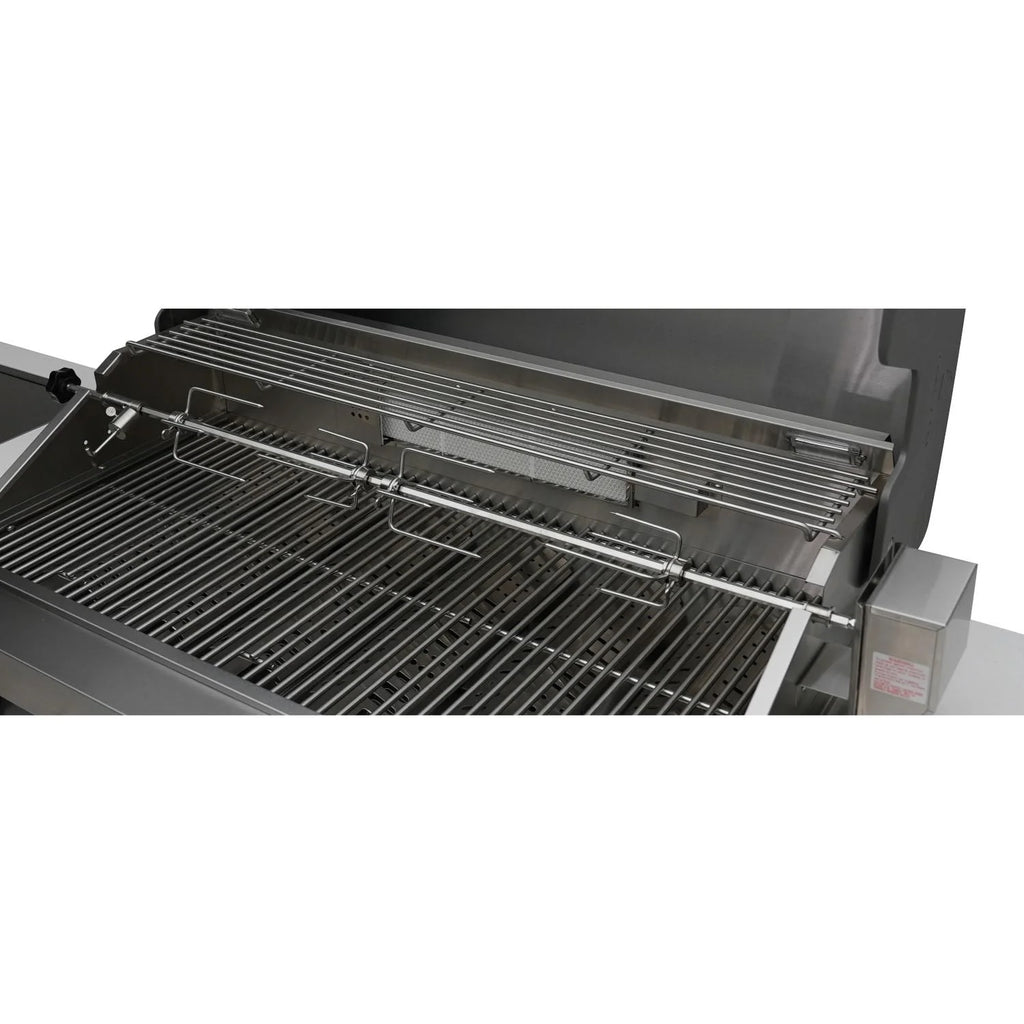 Black Stainless Steel Propane Gas Island Grill with Infrared Side Burner and Rotisserie Kit Z267