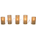 Gold Mercury Glass Flameless Christmas Candle Lights T47797