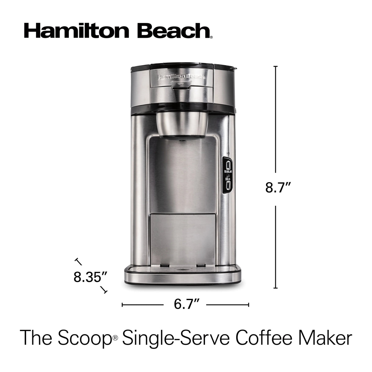 Single-Serve Coffee Maker, 14 oz., Stainless Steel A235