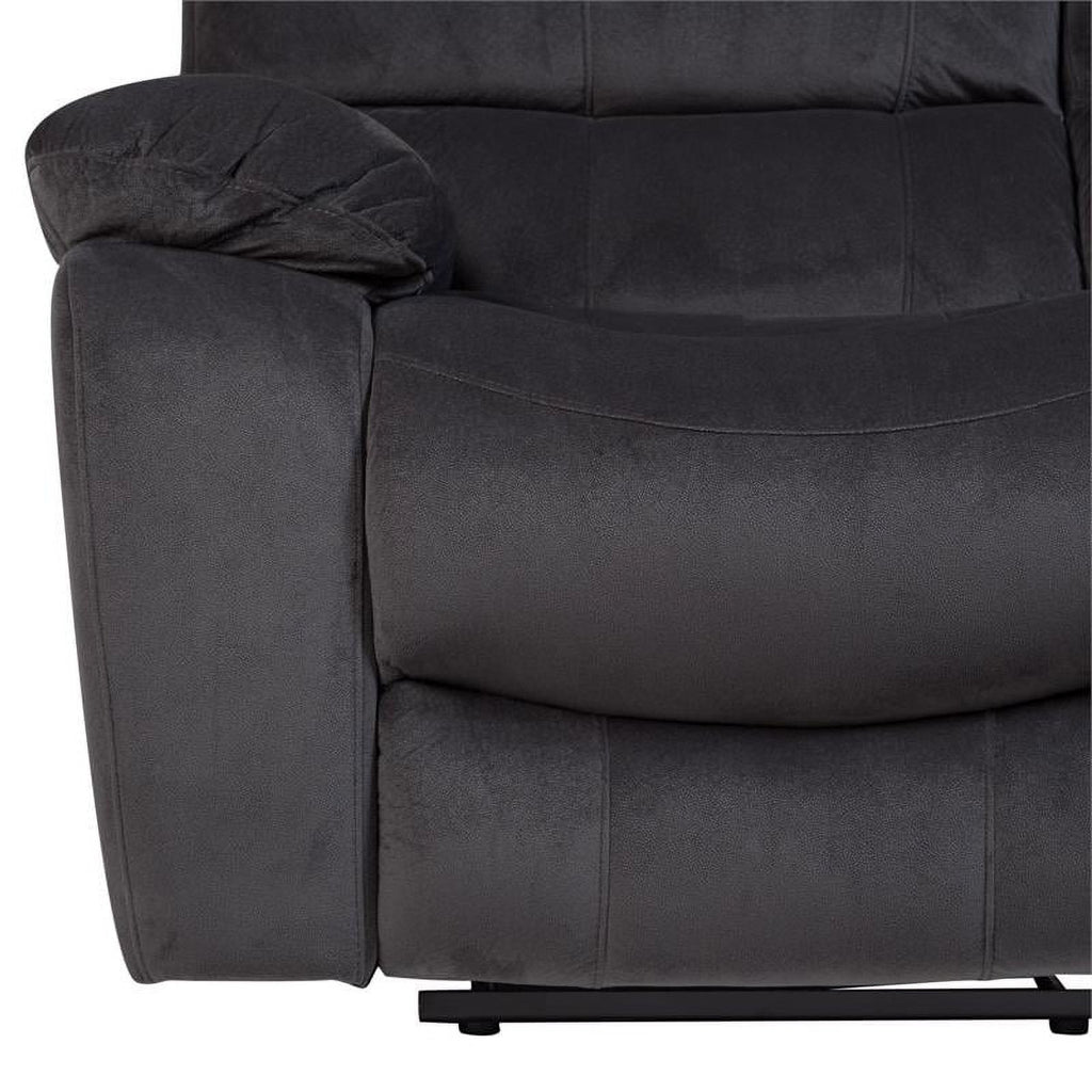 Steel Gray Plush Reclining Sofa P373860