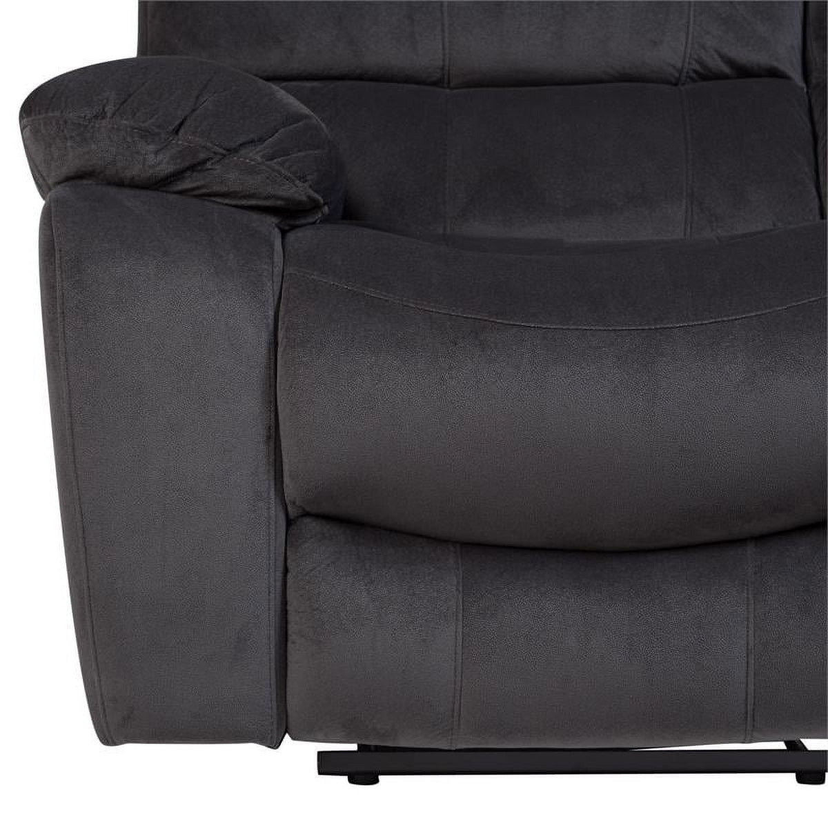 Steel Gray Plush Reclining Sofa P373860