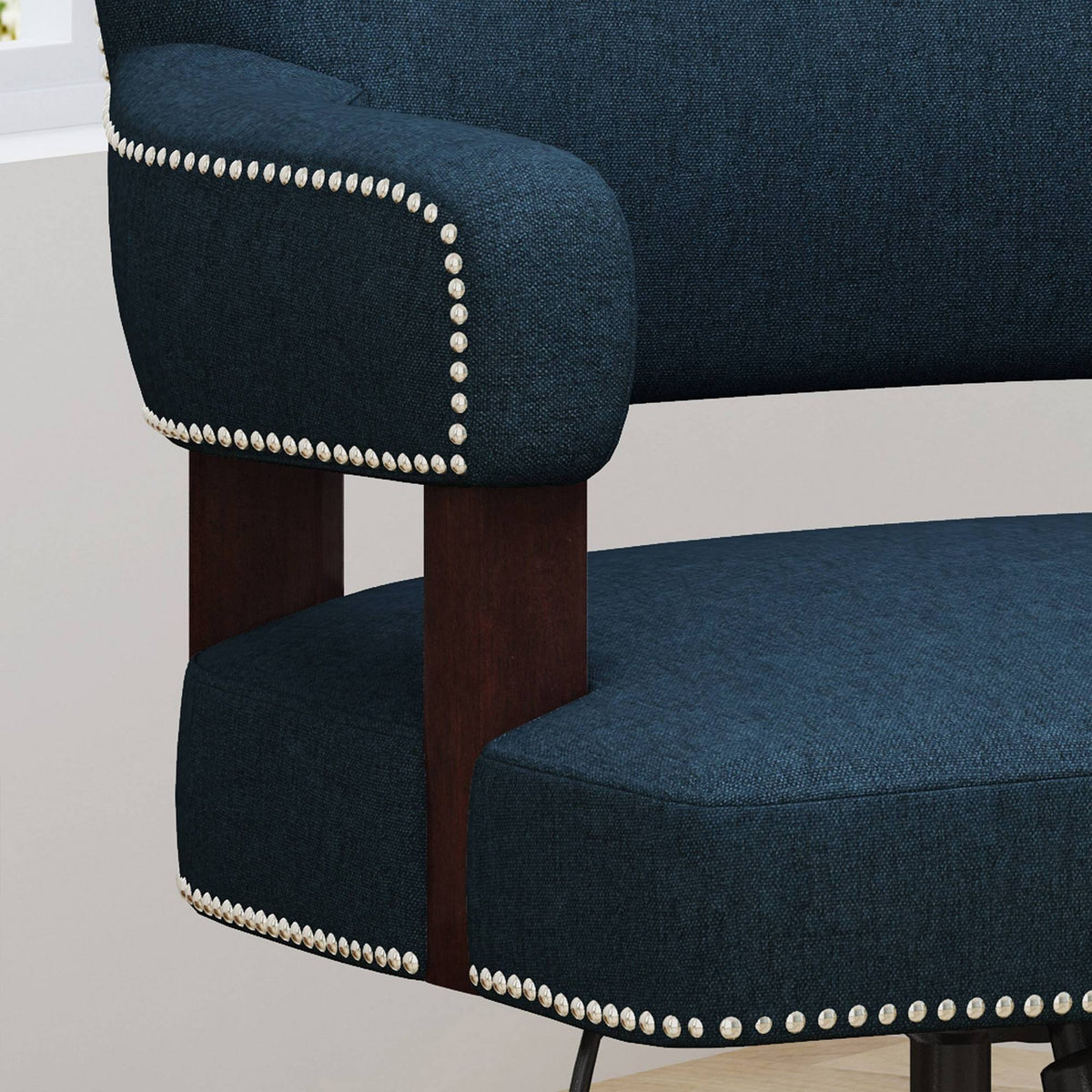 Navy Blue and Chrome Home Office Chair M9962