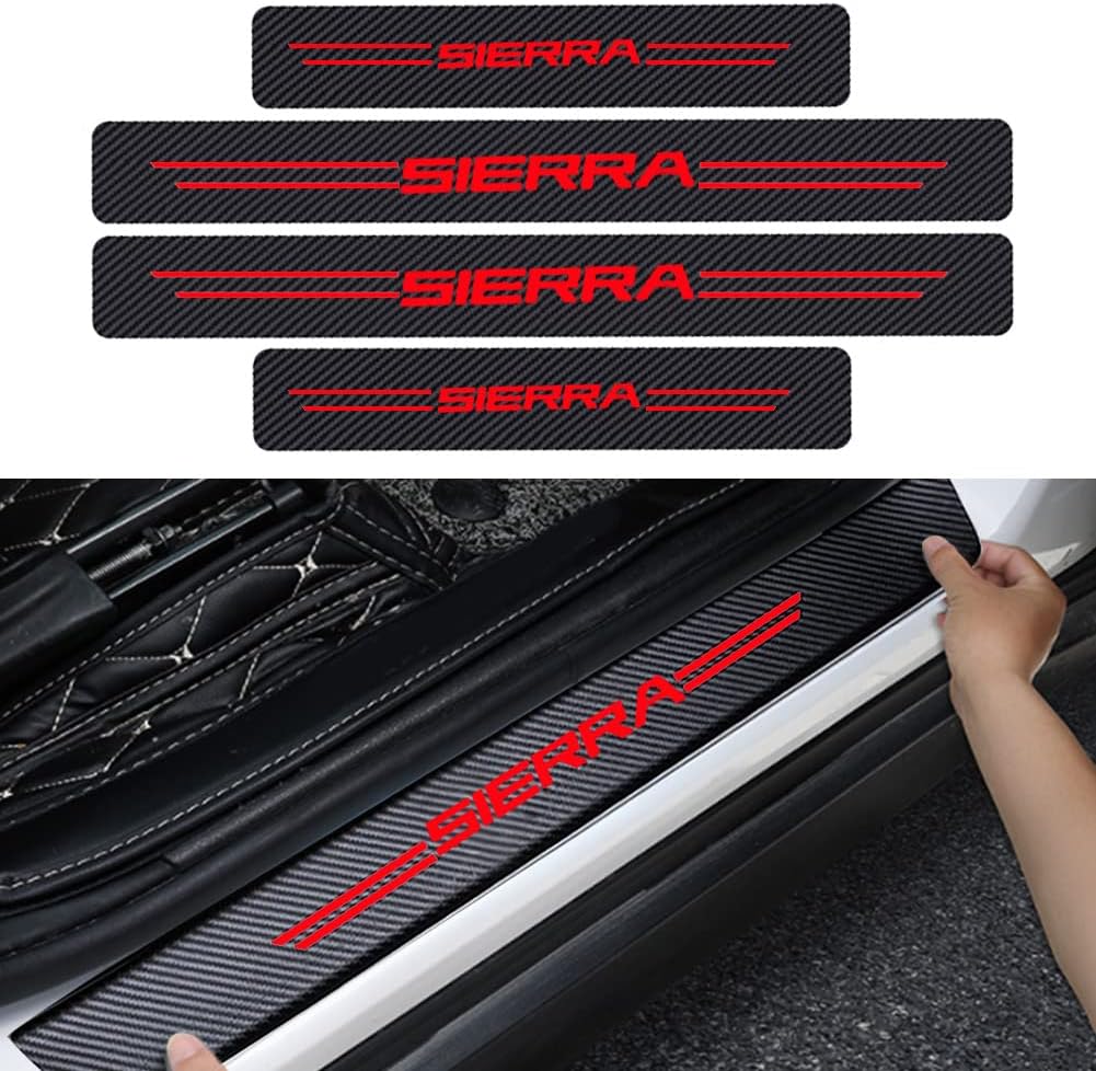 4PCS Carbon Fiber Door Sill Protector Z3689
