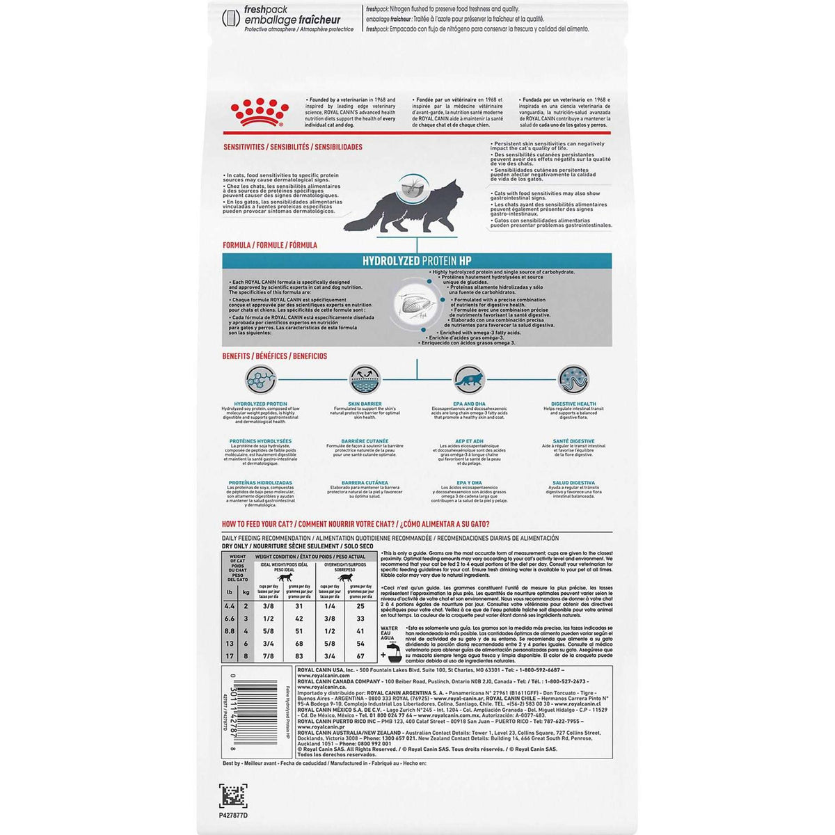 Hypoallergenic Hydrolized Protein Cat Dry Food P3240