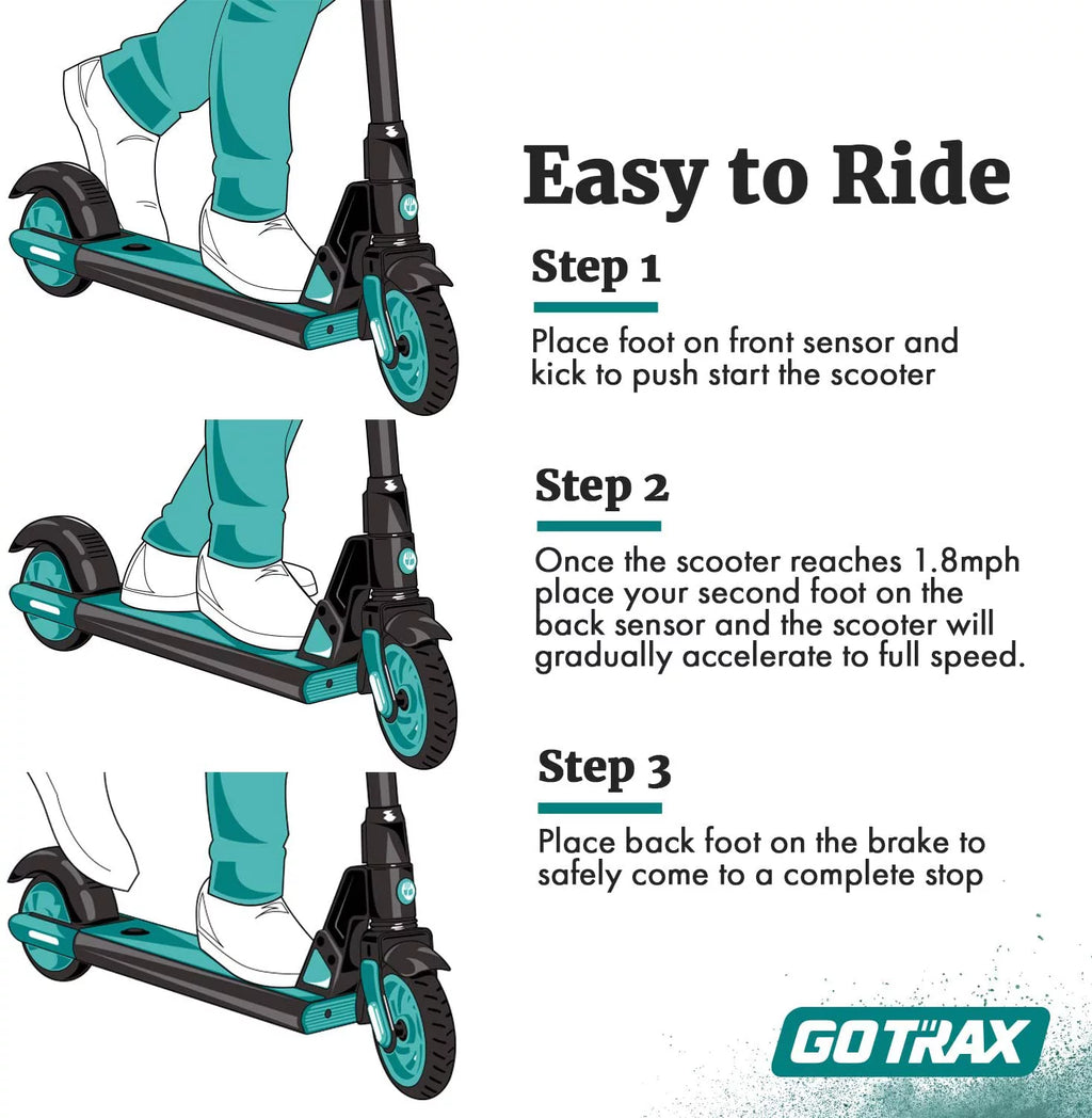 Blue Electric Scooter with 6 In. Solid Tires E4606