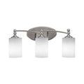 3 Light 20 inch Bath Bar Brushed Nickel White Glass N87150