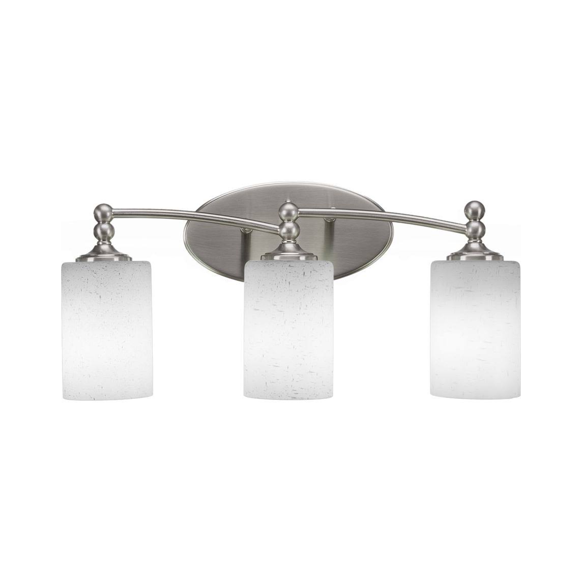 3 Light 20 inch Bath Bar Brushed Nickel White Glass N87150