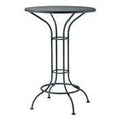 White Aurora Hammered Round Bistro Table with Mesh Top V83694