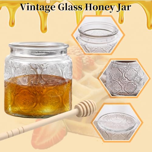 Airtight Glass Honey Jar with Wooden Lid, 17oz M7528