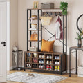 Industrial Hall Tree with Bench and Shoe Storage and Coat Rack X994