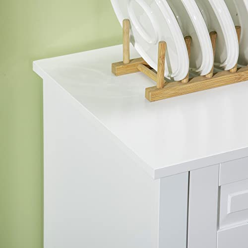 White Sideboard with 2 Drawers and Adjustable Shelves G699163