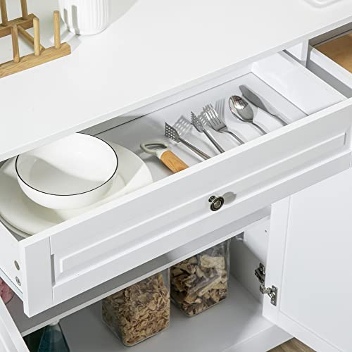 White Sideboard with 2 Drawers and Adjustable Shelves G699163