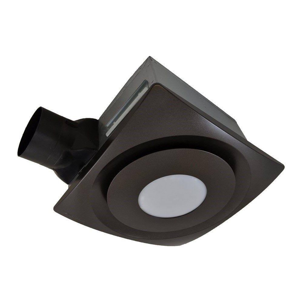 Satin Nickel Bathroom Fan with Light and Sensor L748197