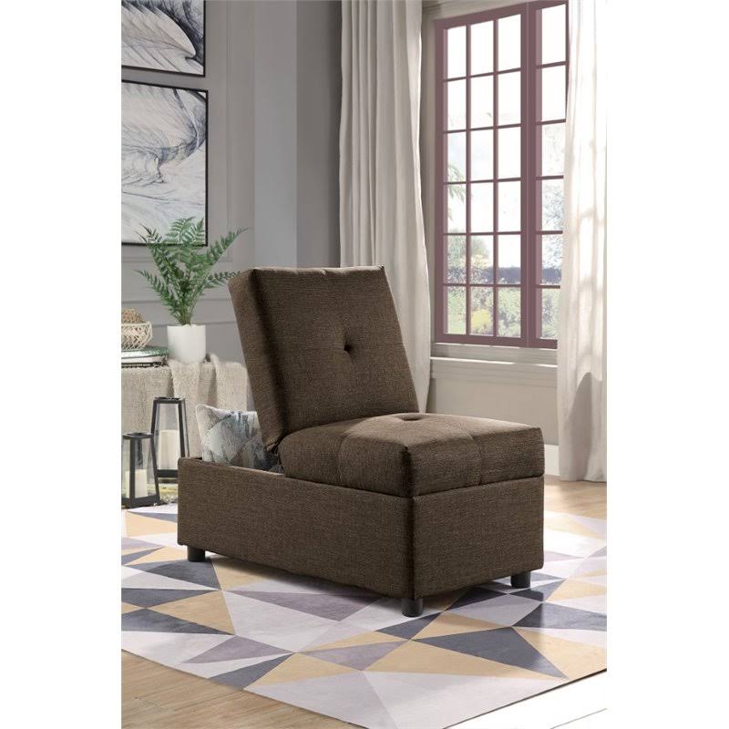 Wood Storage Ottoman with Chair in Brown U786636