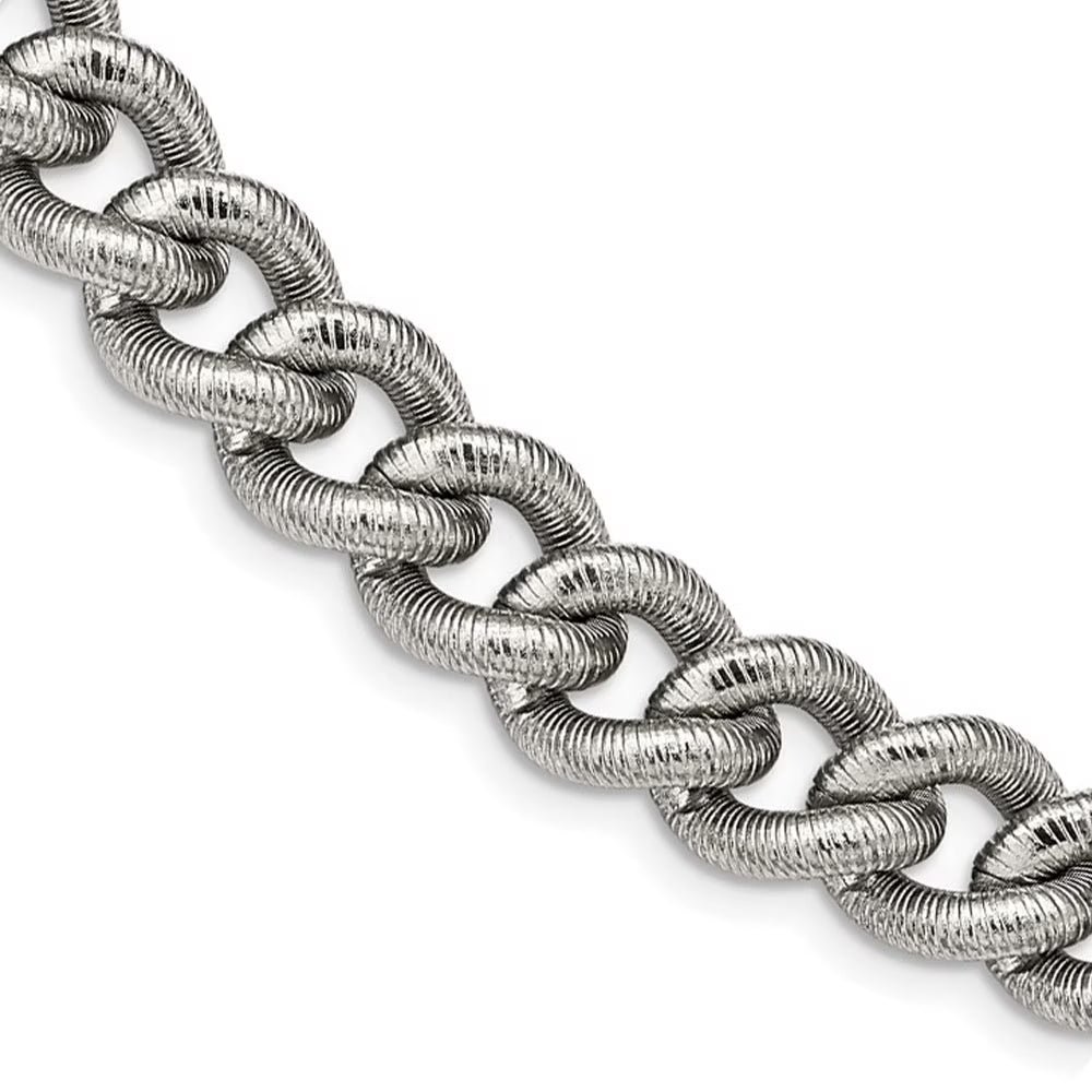 Textured Curb Chain Necklace, 23.75 Inch L6403