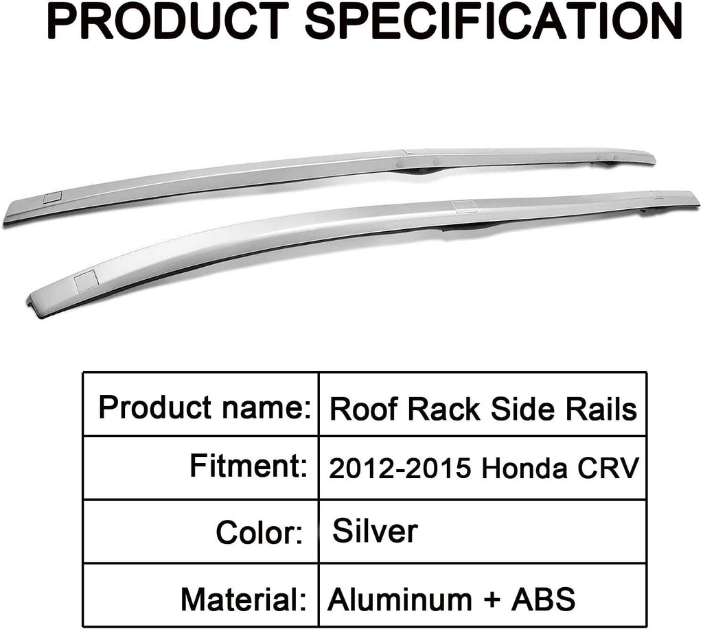 Silver 2 Pcs Car Roof Rack Side Rails G190