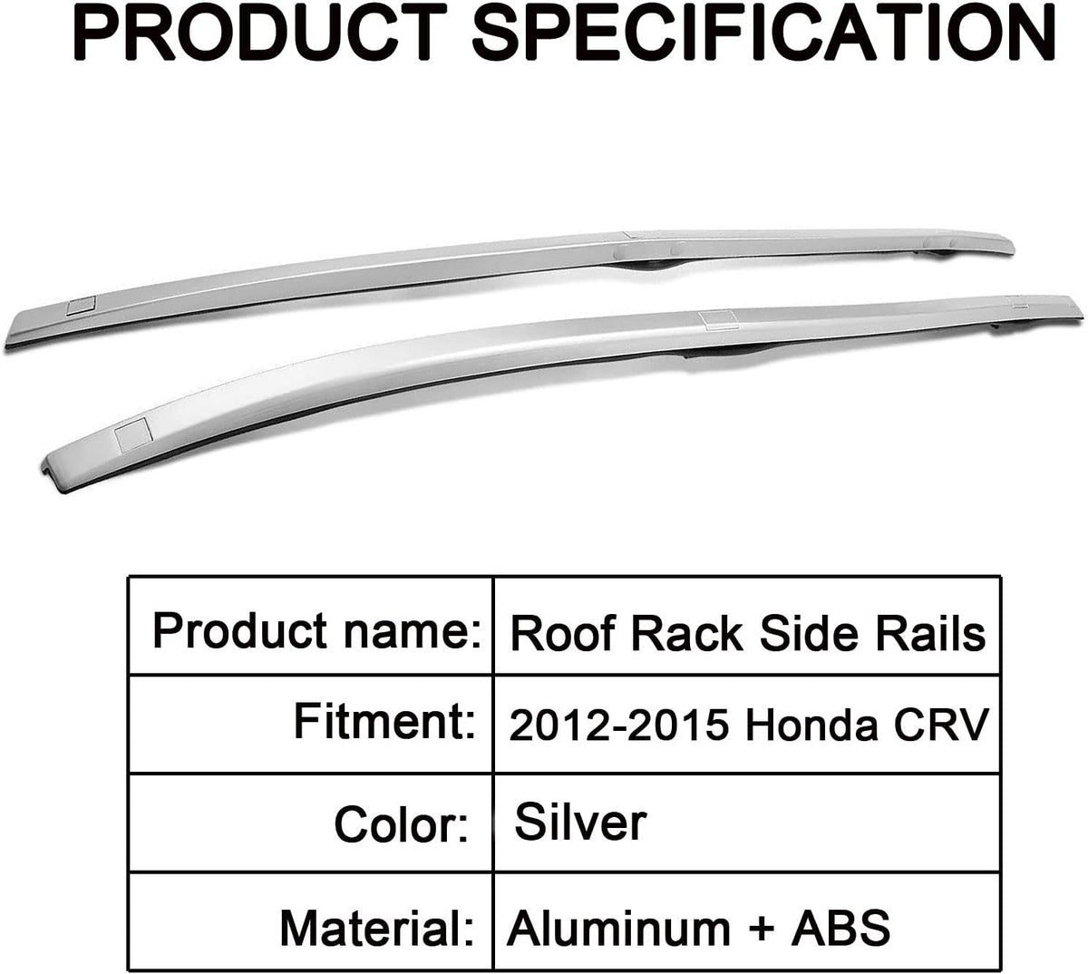 Silver 2 Pcs Car Roof Rack Side Rails G190