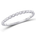 10kt White Gold Diamond Stackable Band Ring Size 8 J389048