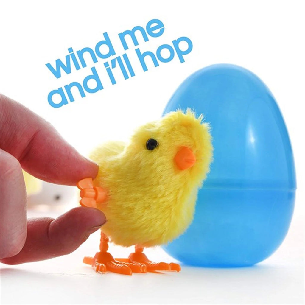 Easter Chain Rabbit Wind Up Toy 8PCS Plastic Egg Cartridge Toy P215654