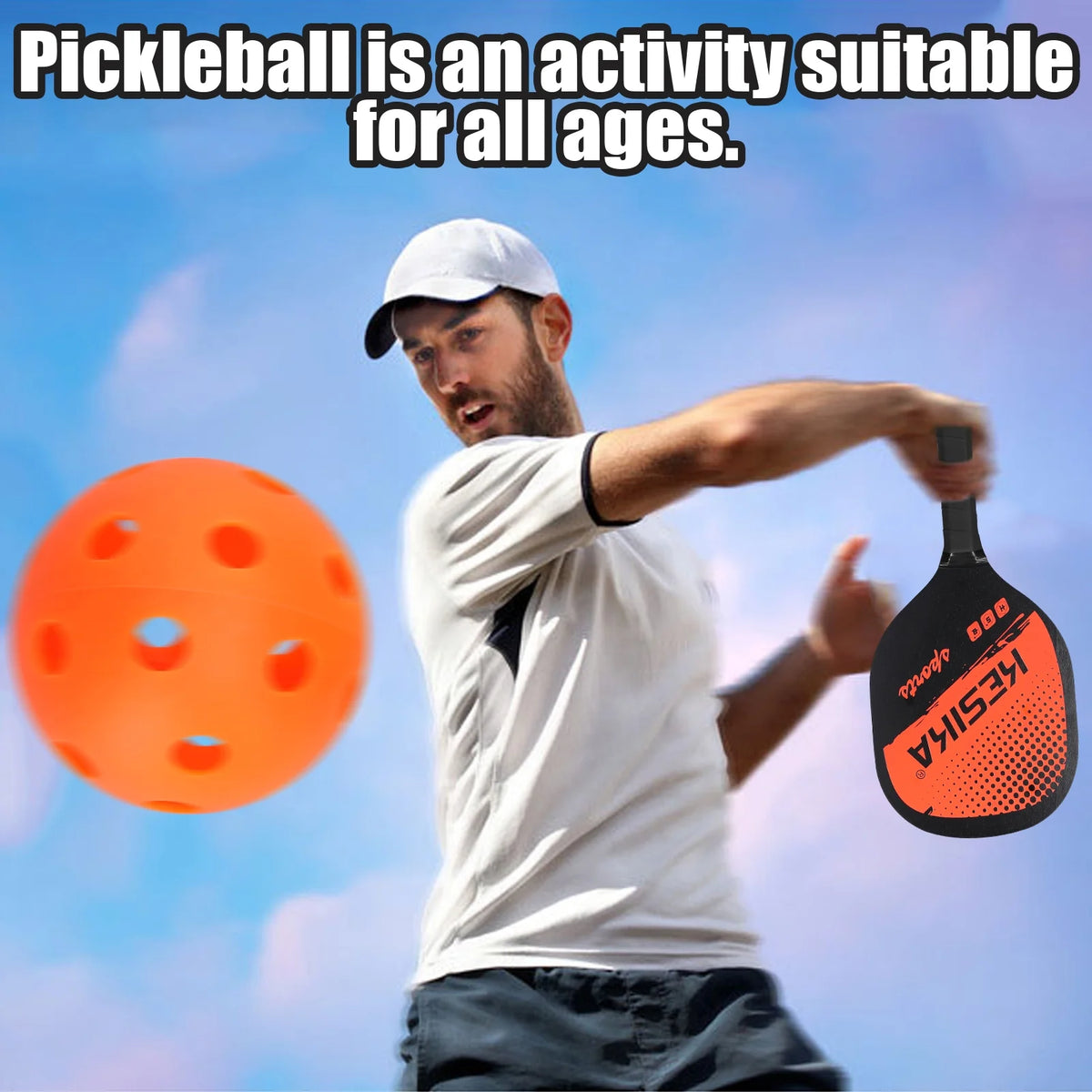 Pickleball Paddle Set 2 Rackets & 4 Balls with Carrying Bag B1905