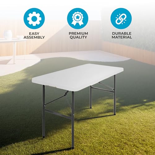 4ft White Plastic Folding Table J56351